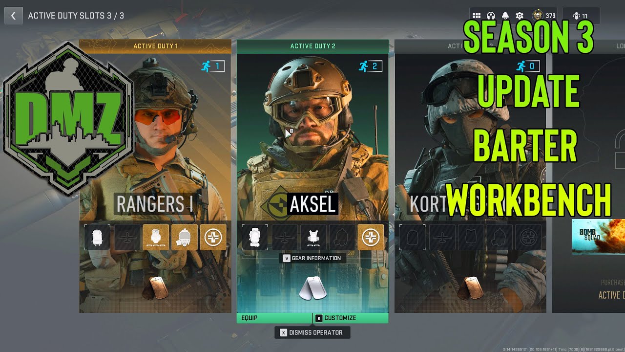 DMZ Season 3 Duty Operators Barter System and Workbench Recipes