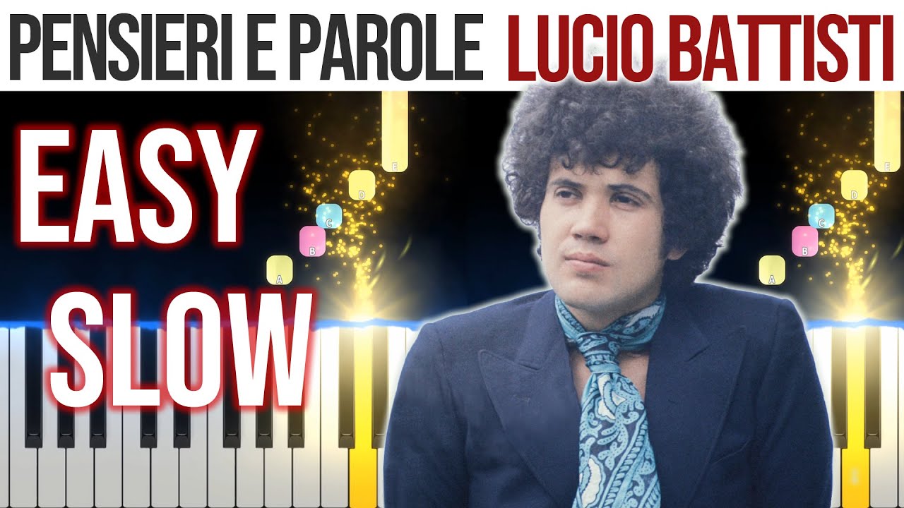 Pensieri E Parole - Lucio Battisti - EASY SLOW Piano Tutorial 🎹 - video 4K🤙