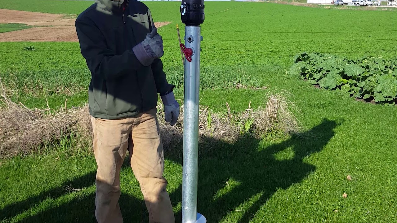 The first step to installing a solar ground mount array. Ground screw