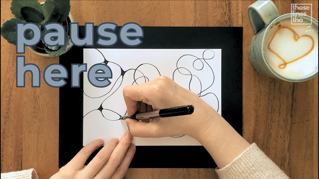Relax Your Mind in Real Time with Simple Line Drawings Beginner Friendly & Calming