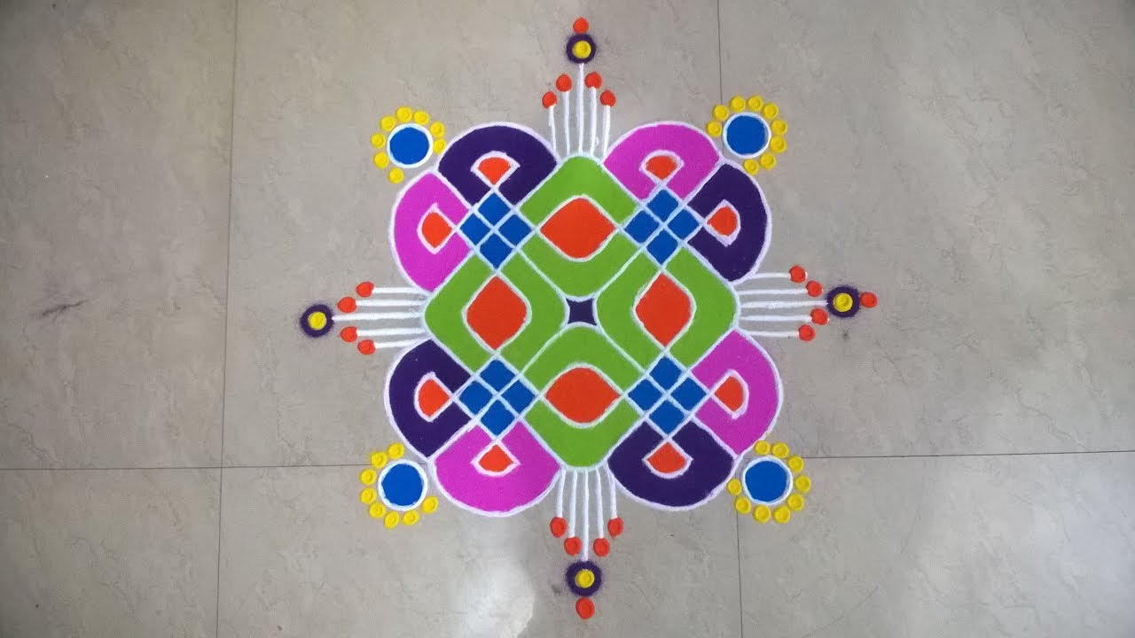 Sikku Kolam 8 dots | Margazhi Kolam | Dots Rangoli Designs | Diwali Muggulu | Melika muggulu | kolam