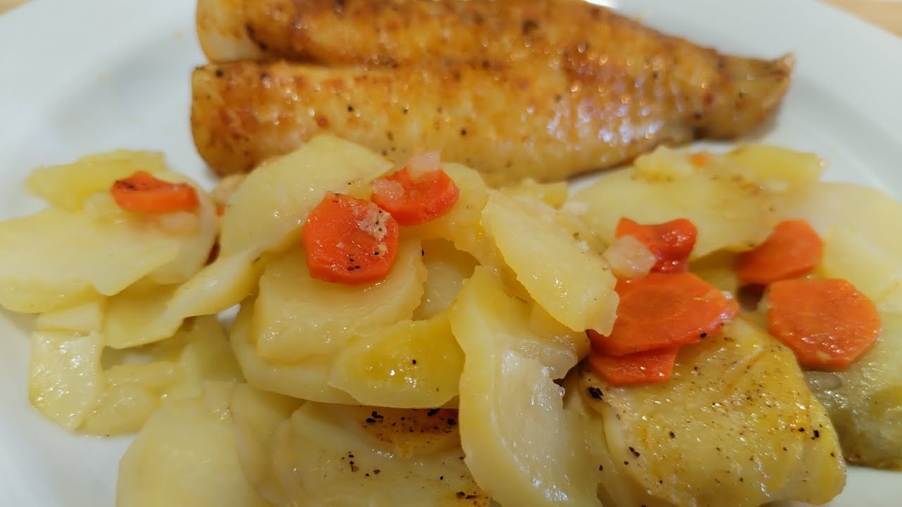 Gallineta con patatas panaderas al microondas #cosicasdemarisica #recetasfáciles