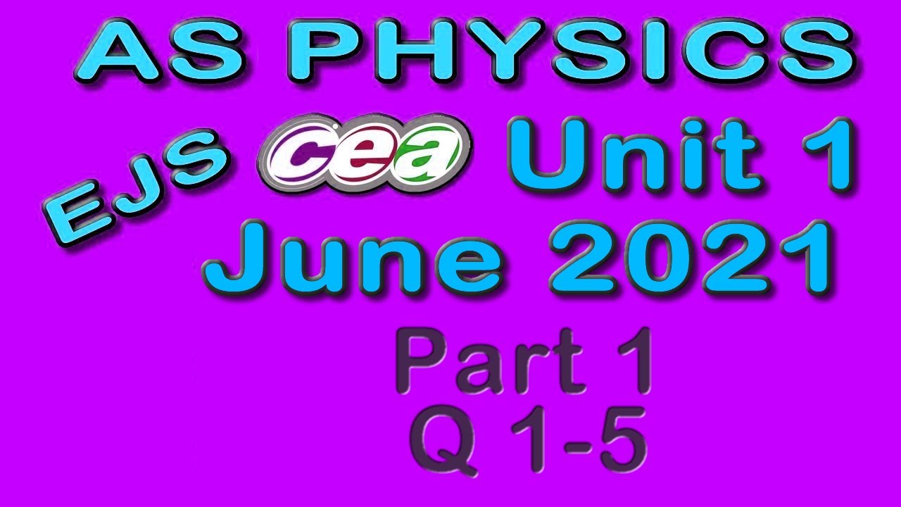 CCEA AS Physics Unit1 - 2021 Part1