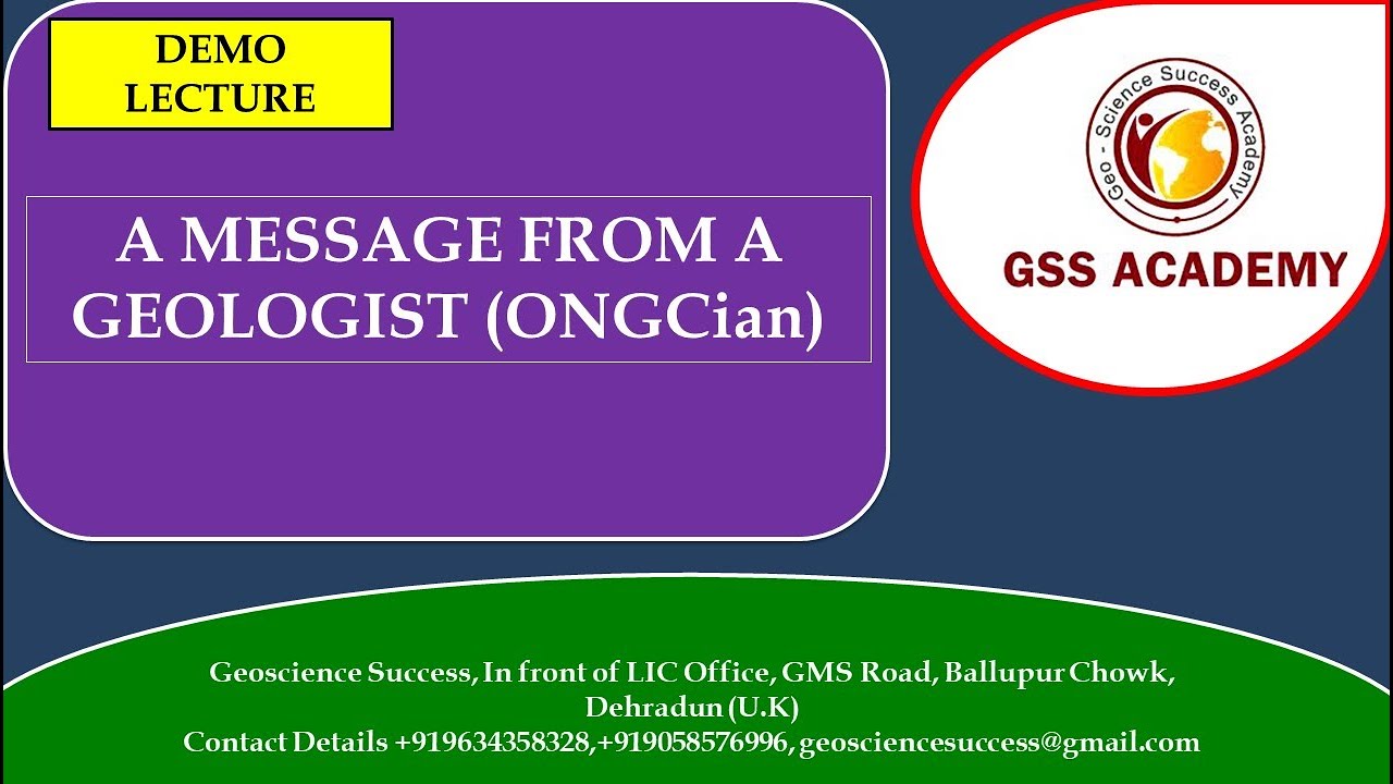 A MESSAGE FROM A GEOLOGIST(ONGCian)