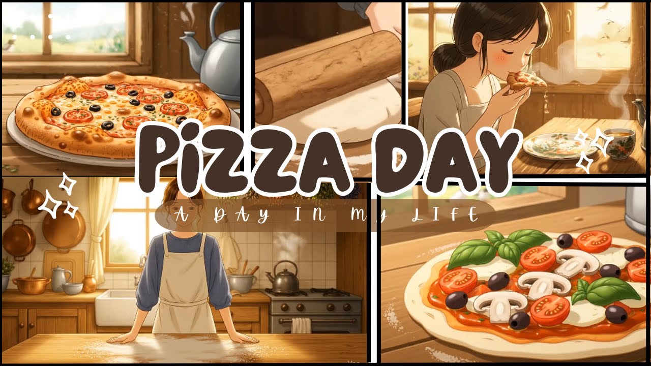 Countryside Pizza ASMR 🍕 | Cozy Cartoon Cooking Story in a Rustic Kitchen