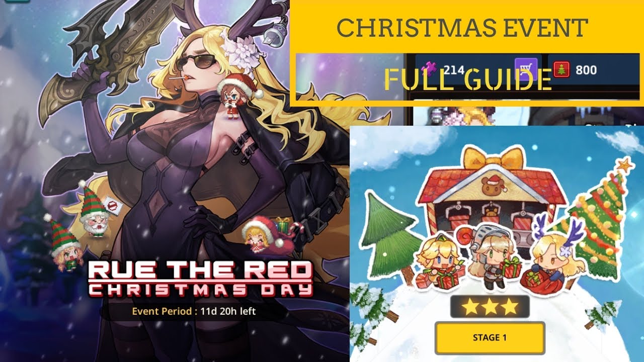 Guardian Tales - Christmas Event [Rue the Red] STAGE 1 Complete Guide (3 STARS!! ⭐⭐⭐)