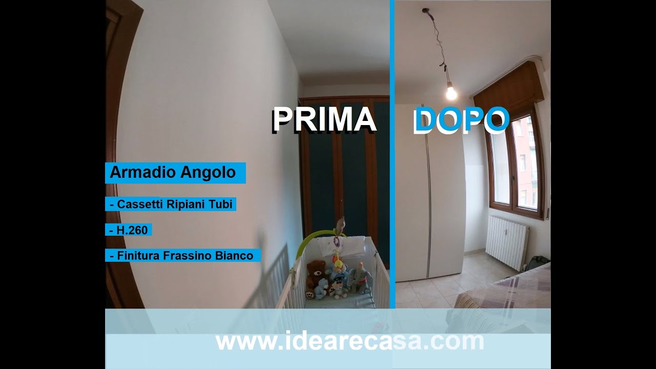 Armadio Angolo H 260 con Gola  Ripiani Cassetti Tubi