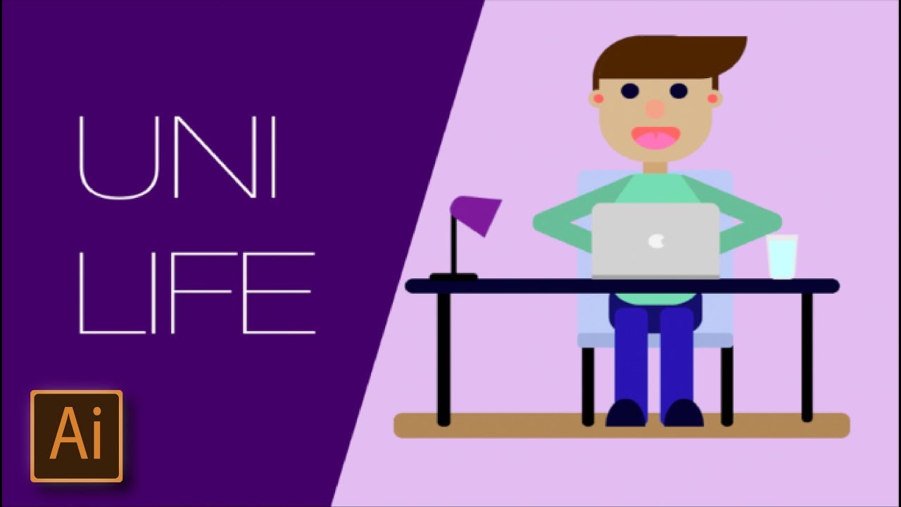 Flat Design Speed Art Illustrator - Uni Life