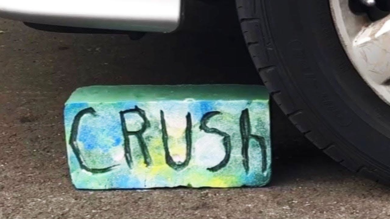 CRUSHING WET VS DRY AND FROZEN FLORAL FOAM WITH CAR - Most Satisfying Floral Foam ASMR