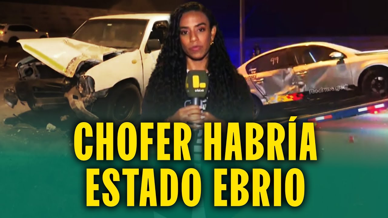 Terrible choque en Costanera: Conductor estrella su camioneta contra muro y carro en mala maniobra