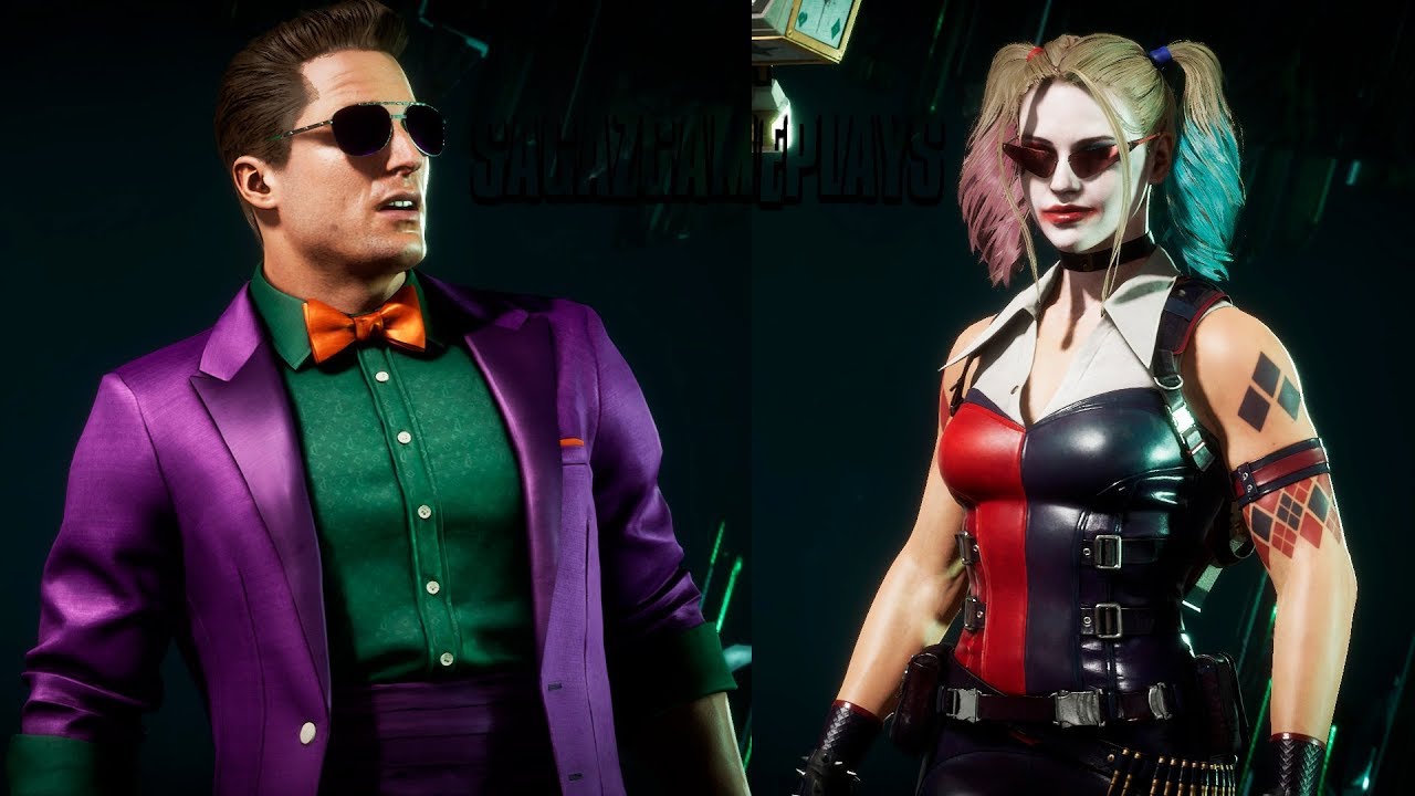 SKIN Johnny Cage CORINGA e Cassie Cage ARLEQUINA - MK11