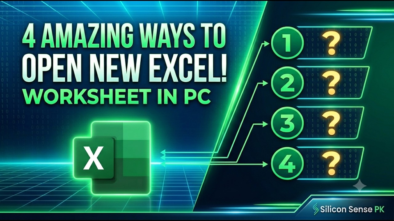 4 Amazing Ways To Open New Microsoft Excel Worksheet In PC | Silicon Sense PK