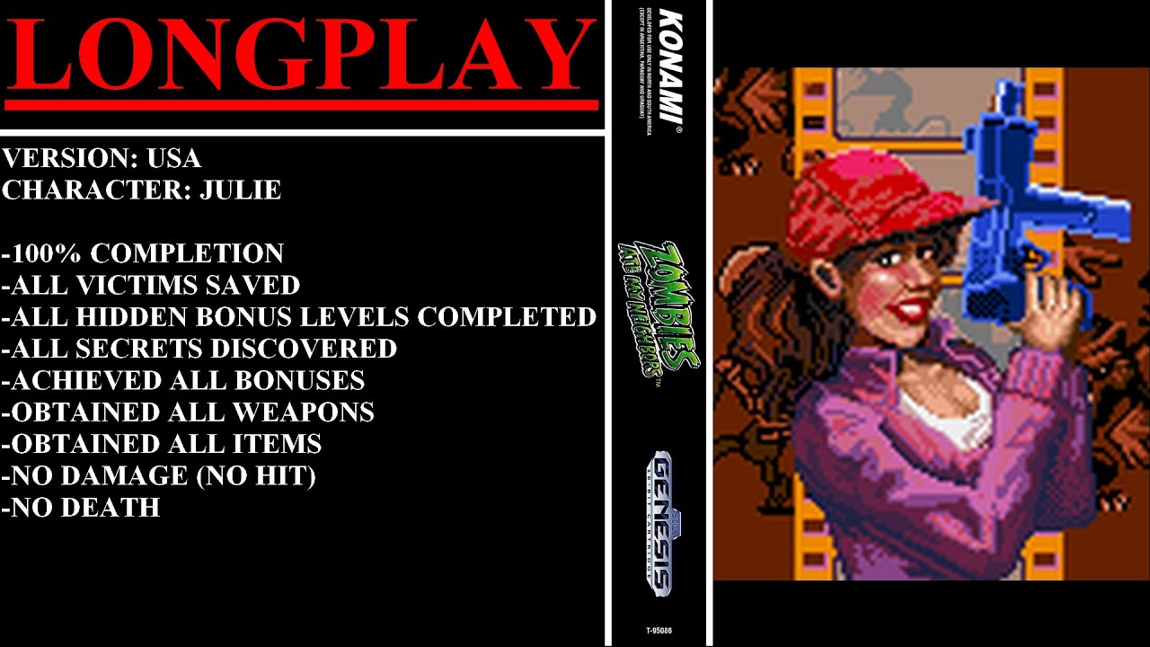 Zombies Ate My Neighbors [USA] (Sega Genesis) - (Longplay | Julie | 100%)