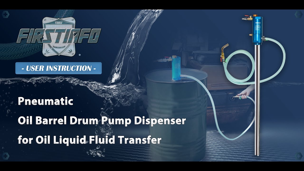 FIRSTINFO A1182 Pneumatic Oil Barrel Drum Pump / Dispenser for 50-gallon Pails and Open Containers