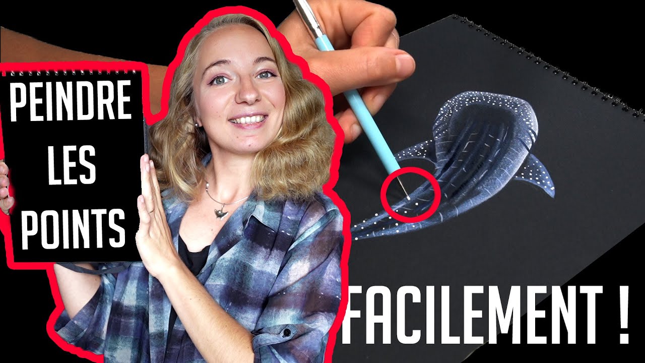 Peindre sur papier NOIR : Requin Baleine - Facile !