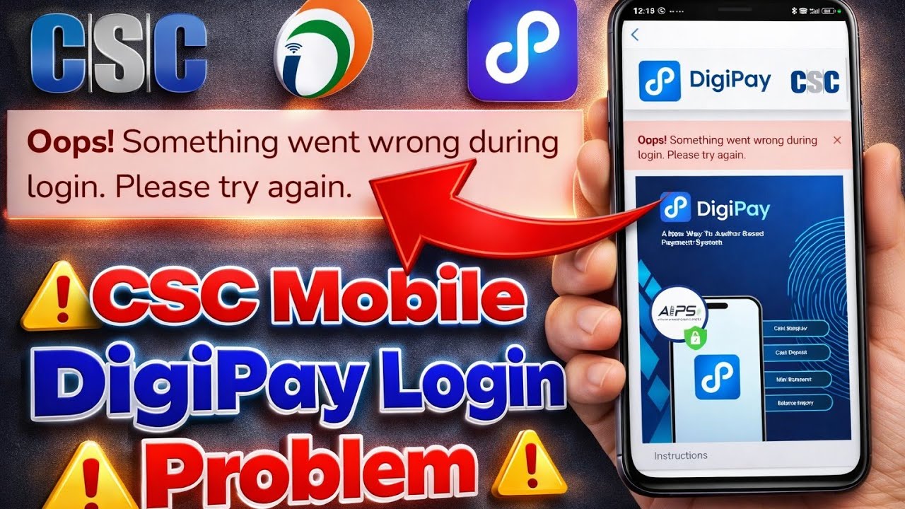 CSC Digipay Login Problem, Digipay Mobile App Login, DigiPay Mobile App Kaise Use Kare #omtek