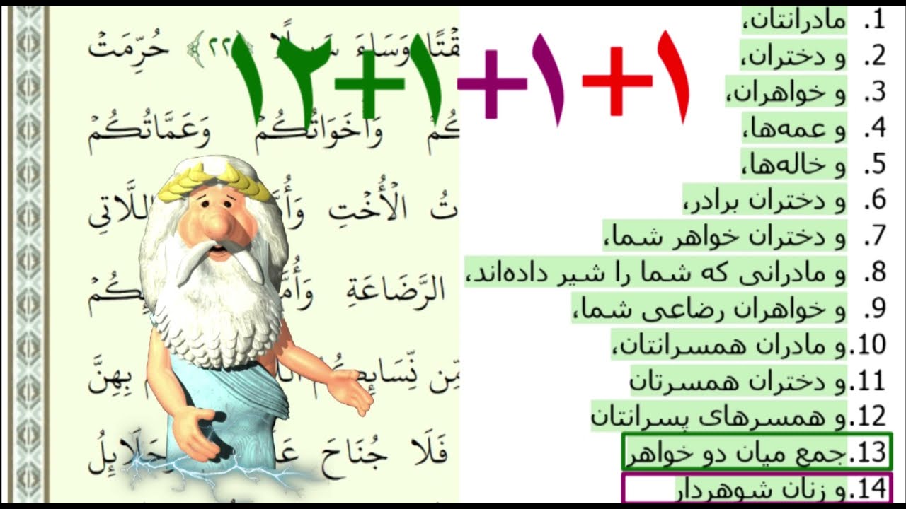 361)   من زئوس هستم - زنان شوهردار - و کنیز در قرآن  I am Zeus