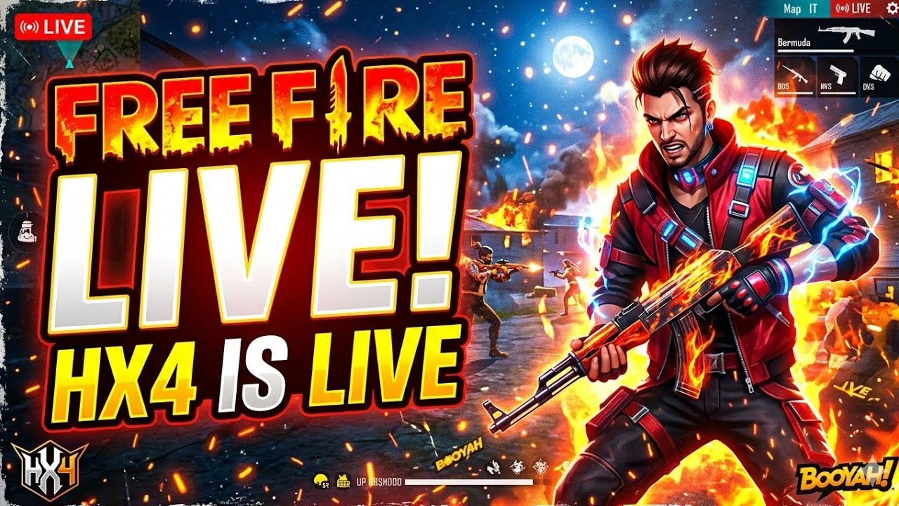 H X4 IS LIVE ☠️ ID CHEK AND BR RANK PUSH ☠️ ☠️ PHONE PLAYER FULL SUPPORT 🤯🔥 TARGET 2K 🎯