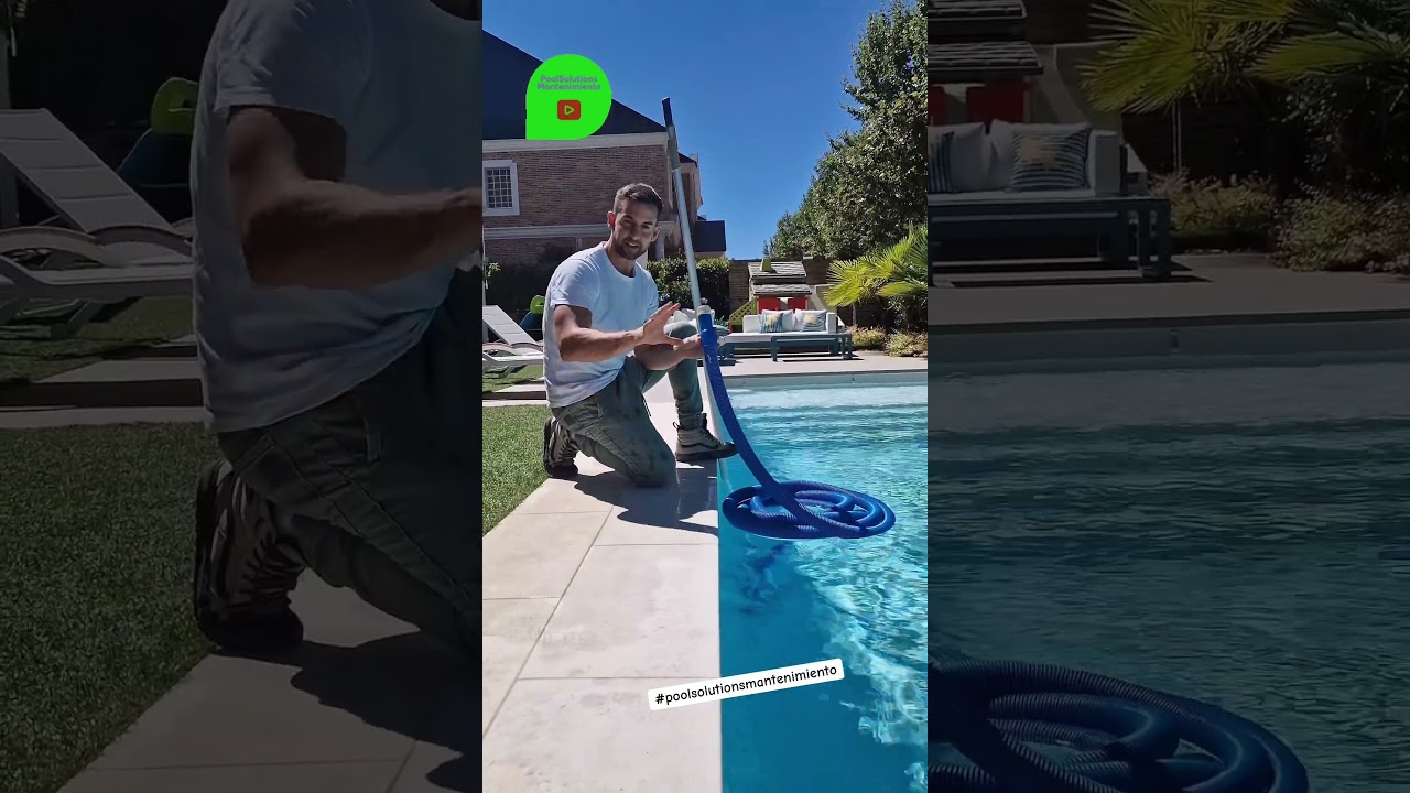 Truco perfecto 🤩 para sacar el aire de la manguera de tu limpia fondos en la piscina o #alberca 😃