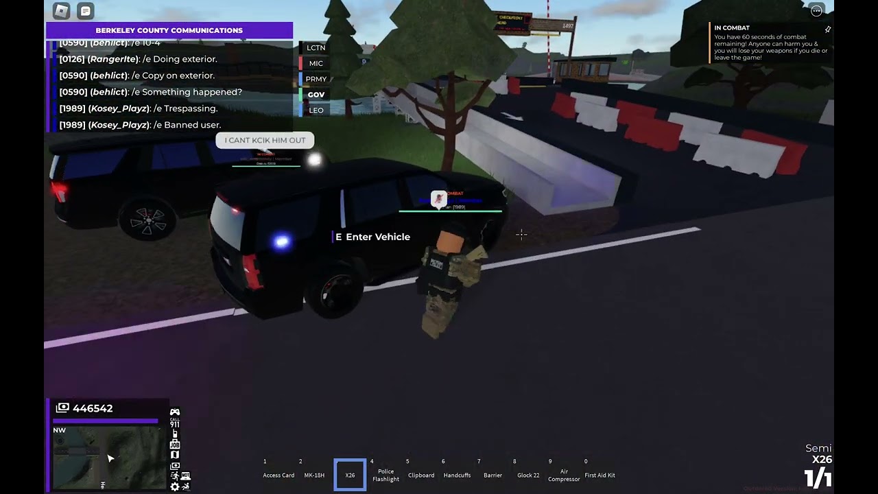 Arresting the [now former] Chief of Staff as Military Police | Berkeley County Roblox