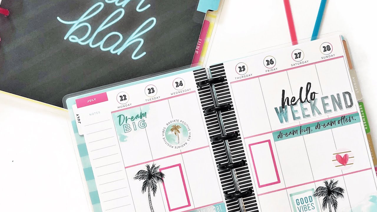 Plan With Me // Mini Vertical Happy Planner // July 22-28, 2019