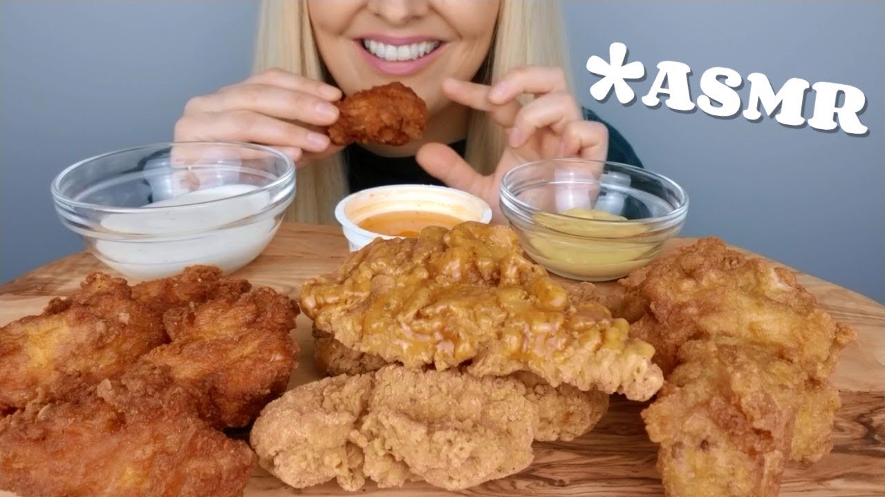 FRIED CHICKEN WINGS AND CHICKEN TENDERS ASMR Eating Sounds *No Talking