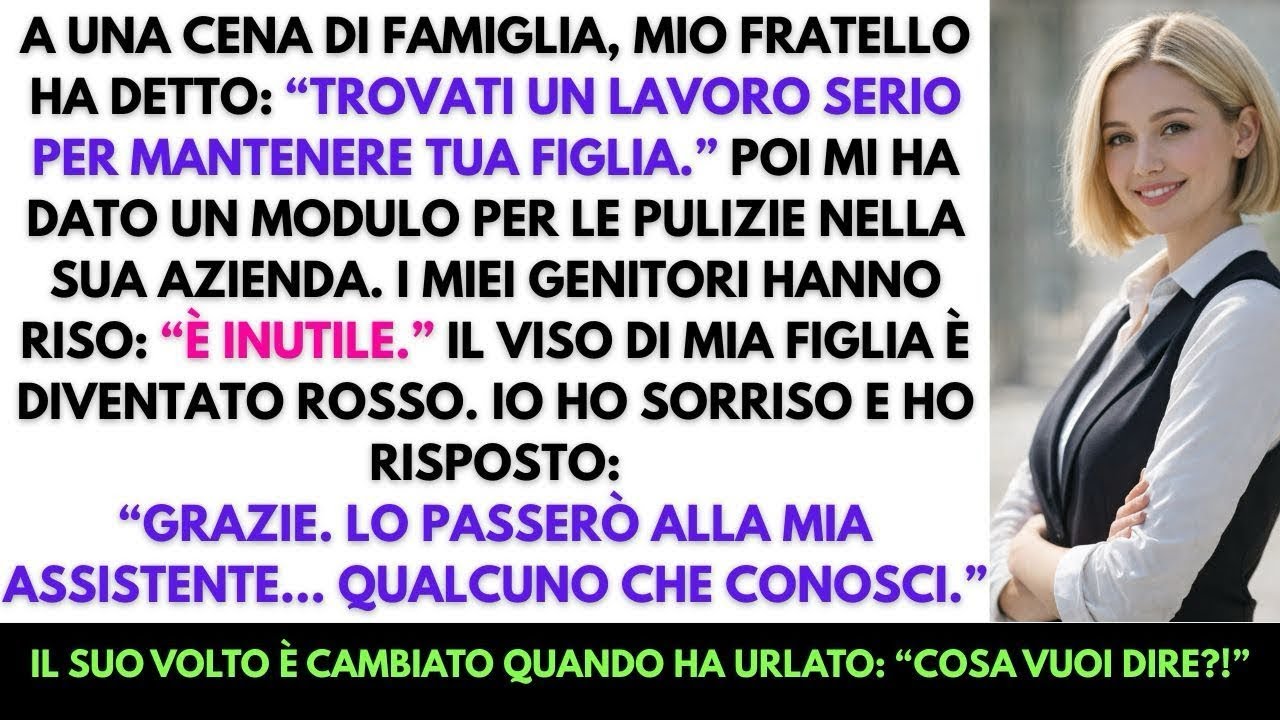 Mio fratello mi umiliò a cena davanti a tutti  Quando risposi, il suo volto cambiò