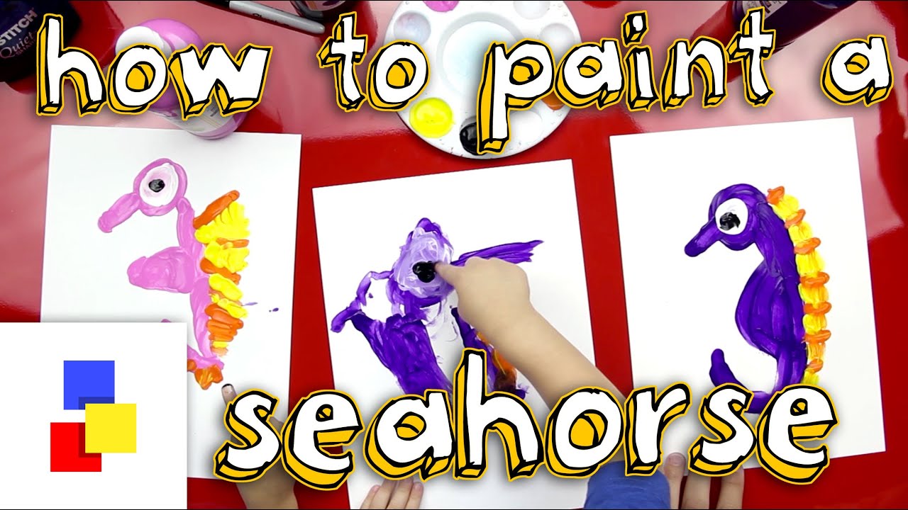 How To Finger Paint A Seahorse (for super young artists)