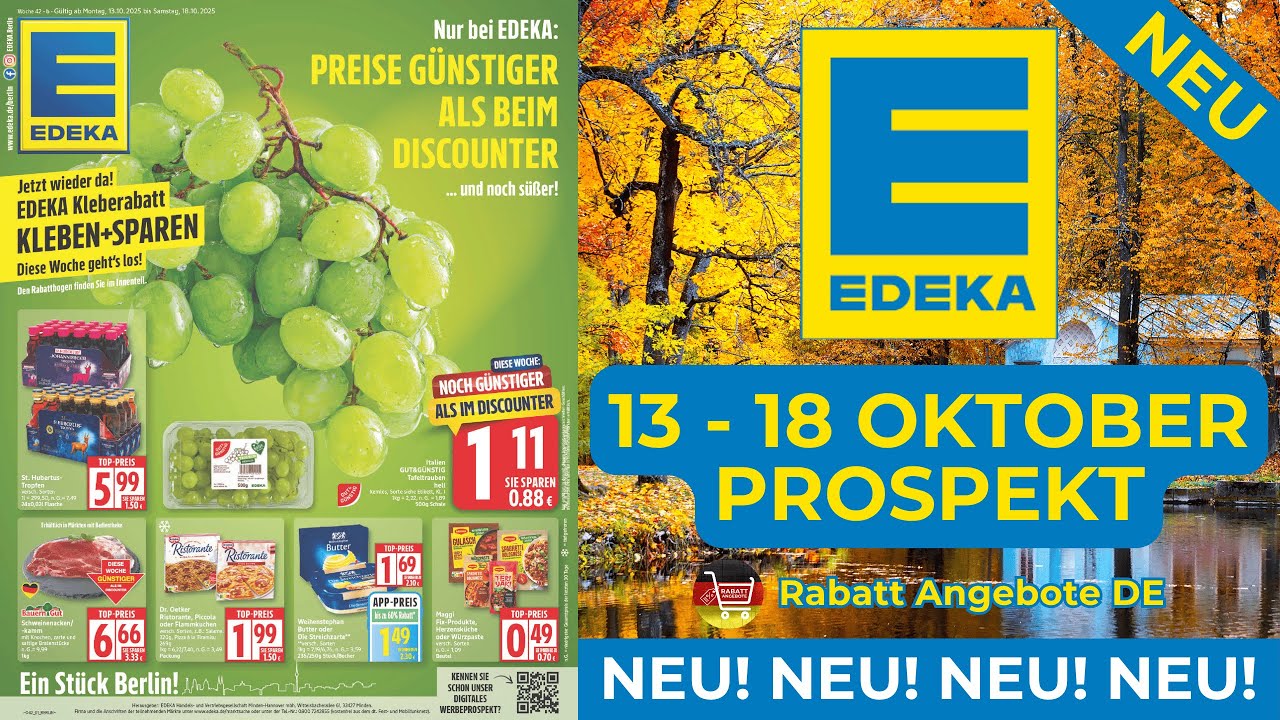 EDEKA Neuer Werbung Wochenprospekt - Rabatt Angebote DE | 13 Oktober - 18 Oktober 2025 Prospekt