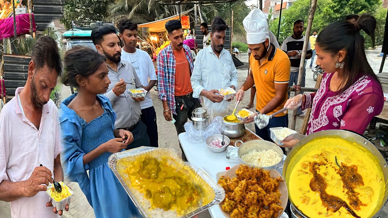 Firozpur ਵਿੱਚ ਲਾਈ ਕੜੀ ਚਾਵਲ ਦੀ ਰੈੜੀ | 20 rs plate 🍽️ | profit or loss 🤑 | healthy family ❤️