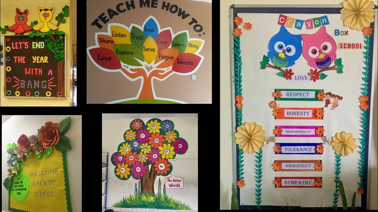 20 Beautiful ideas for bulletin board, softboard and noticeboard decoration, schoolwall decoration