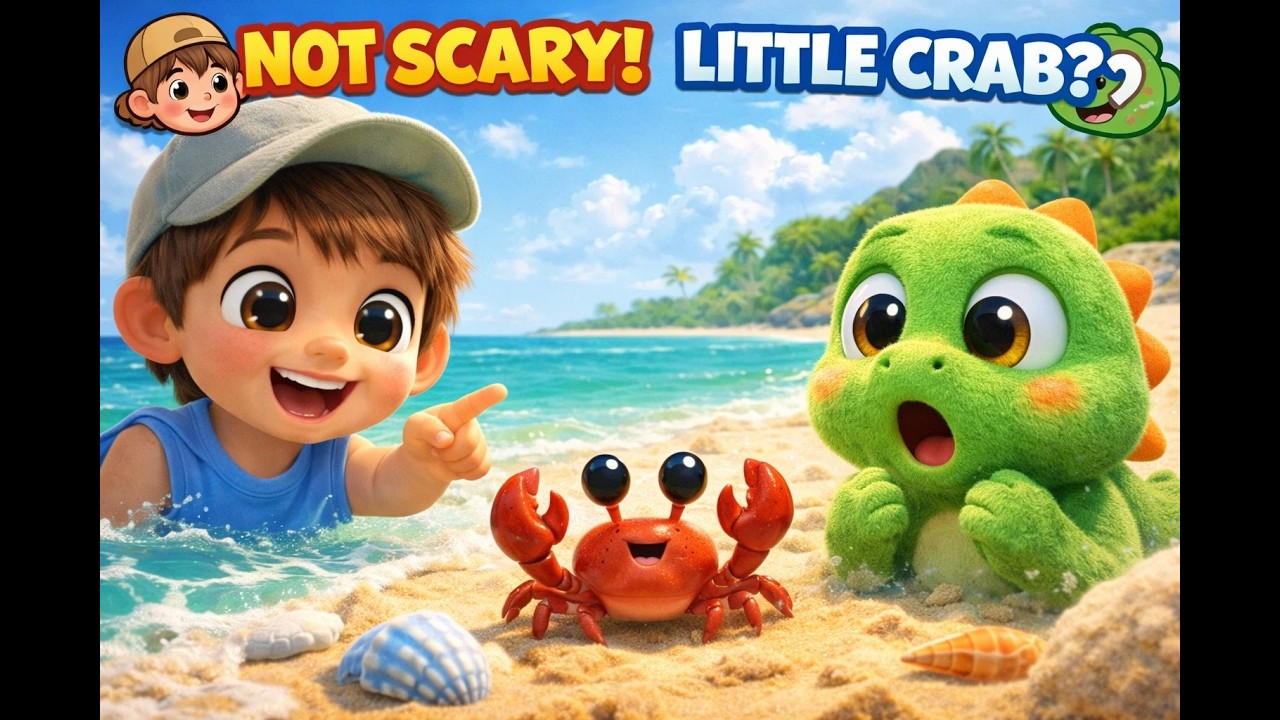 Leo & Dino Meet a Little Crab 🦀 | Beach Adventure for Kids