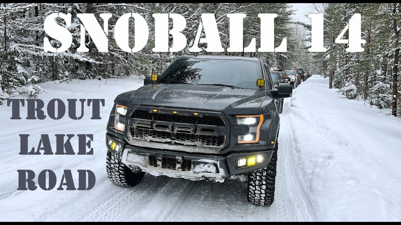 Raptors Rolling Down a Snow Covered Trout Lake Road | Alger Michigan