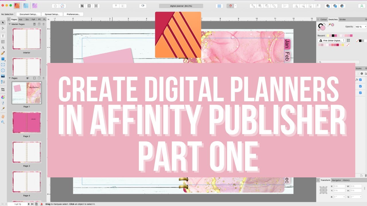 Create A Digital Planner In Affinity Publisher | Part One