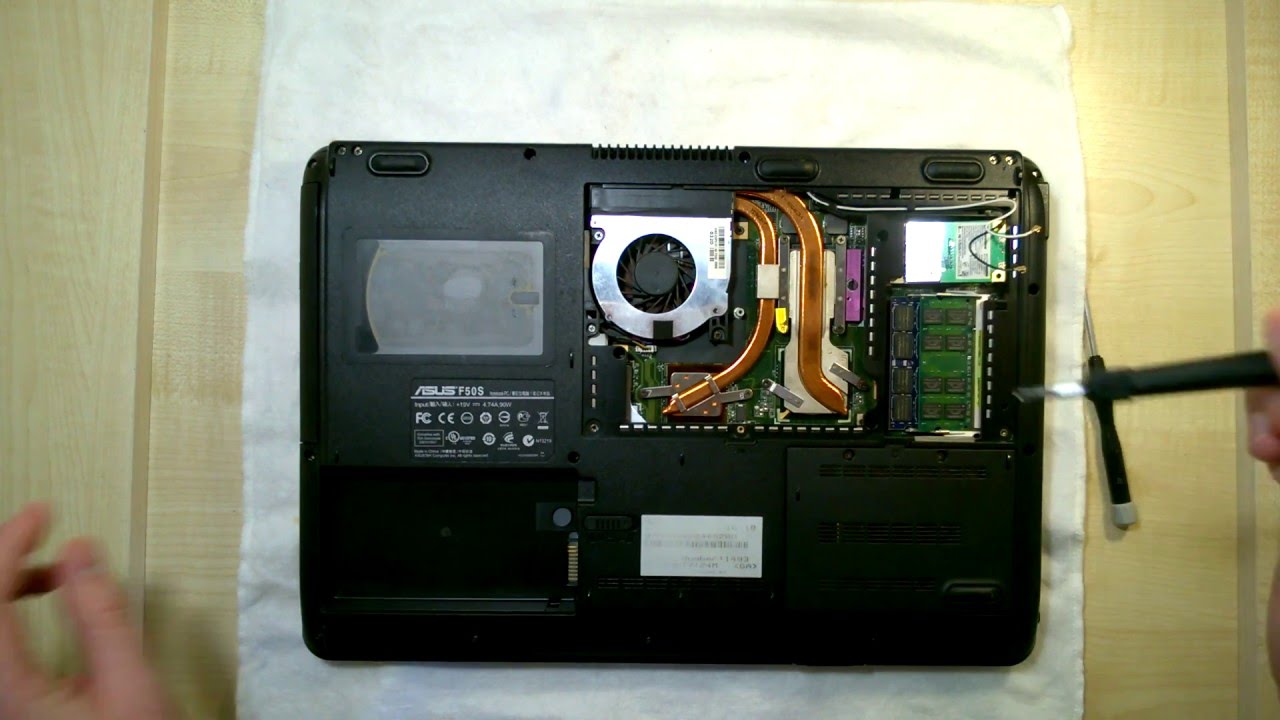 Как разобрать Ноутбук Asus F50S ( Asus F50S disassembly. How to replace HDD, RAM)