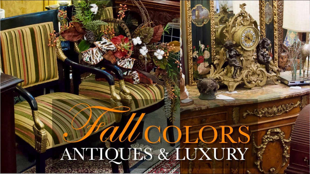 Fine Fall Home Decorating Ideas Shopping Tour w/ Autumn Leaves Music Ambience! Antiques, Estate 2022
