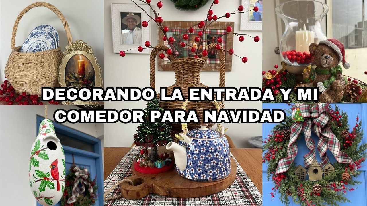Decorando la entrada y mi comedor para navidad 🎄