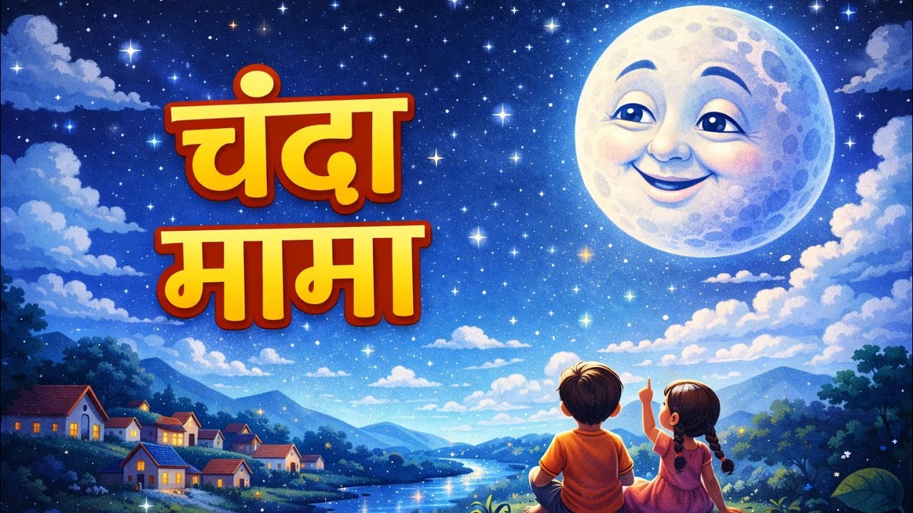 Chanda Mama Door Ke 🌕 | चंदा मामा | Hindi Nursery Rhyme for Kids | Animated Song 