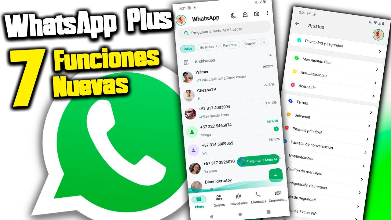 WhatsApp Plus de YesiiMods... 7 Funciones Nuevas 2026!!!