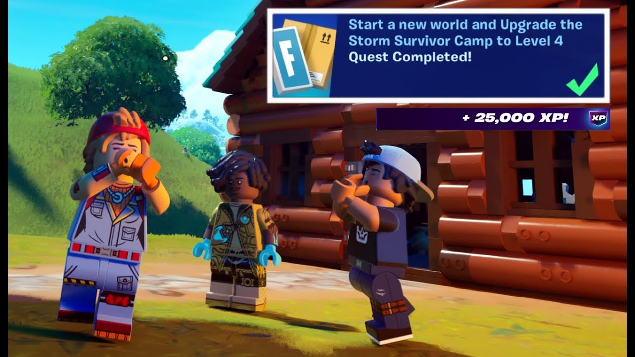 Fortnite Lego | How to Start a New World And Upgrade The Storm Survivor Camp To level 4