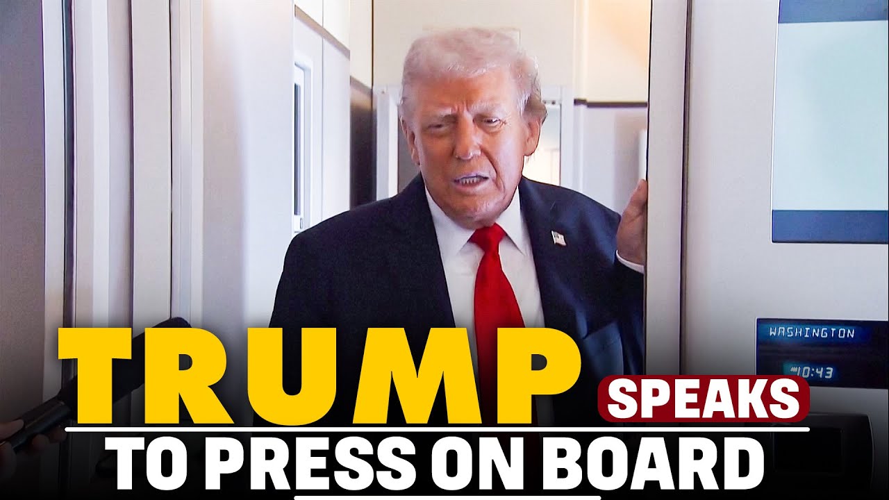 US President Trump addresses reporters ahead of his UK arrival as head to Winfield House in London