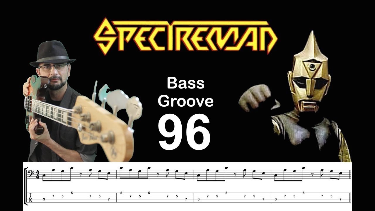 SPECTREMAN (TV Show) How to Play Bass Groove Cover with Score & Tab Lesson