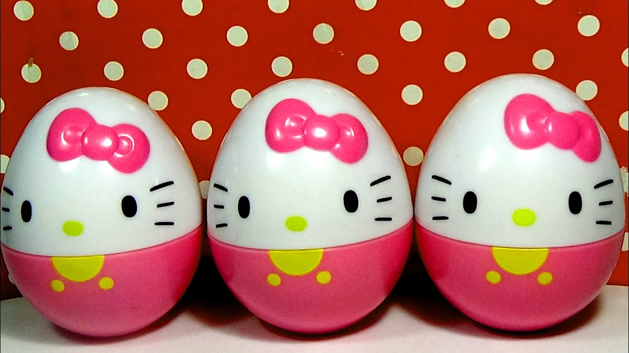 3 Surprise Eggs HELLO KITTY!!!