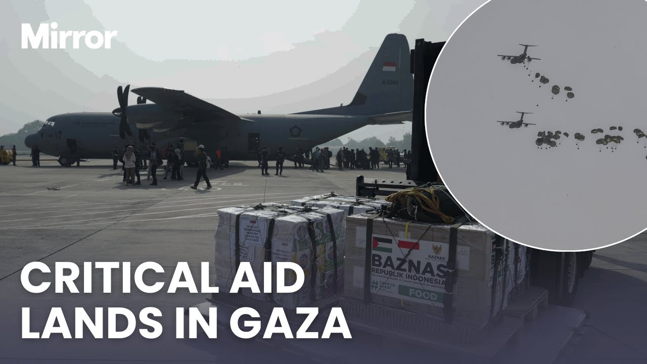 Indonesia airdrops aid into famine-stricken Gaza