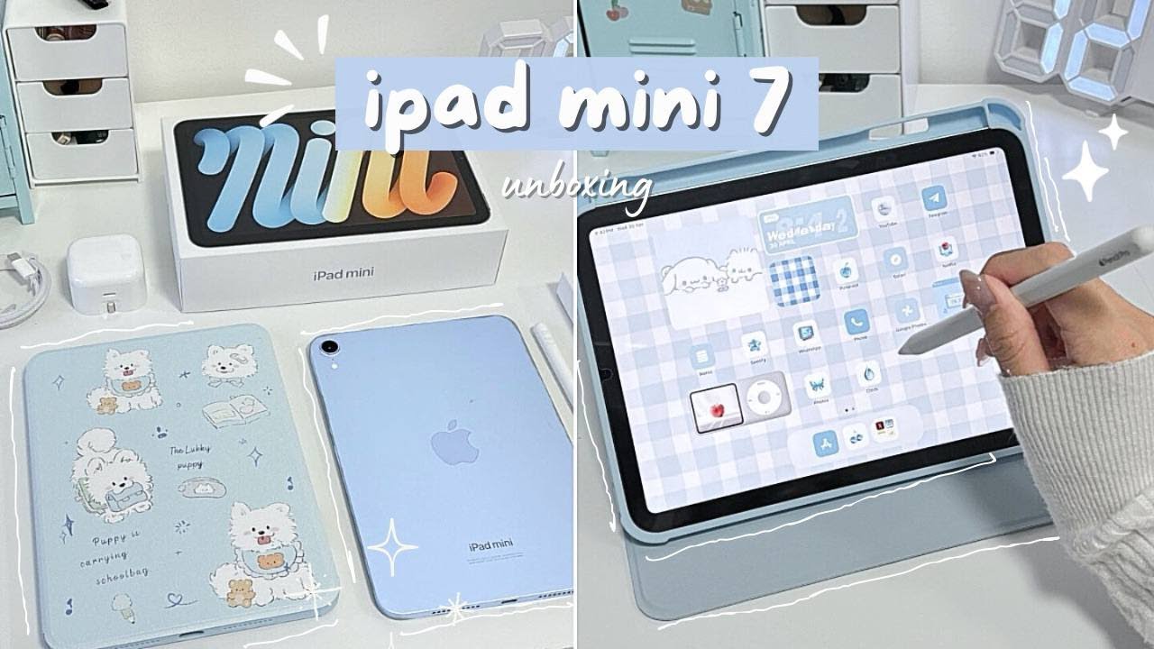 ☁️ ɴᴇᴡ ipad mini 7 unboxing aesthetic ✨ apple pencil pro + accessories ♡
