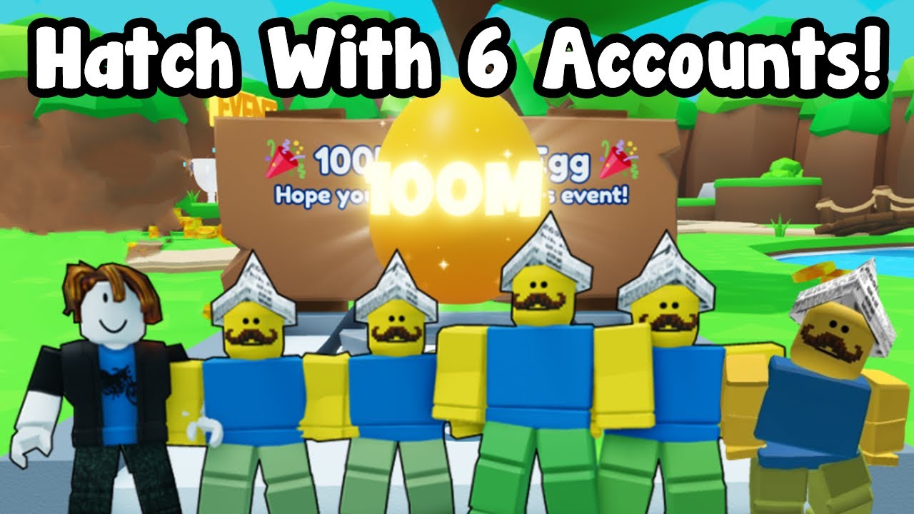 I Used 6 Accounts To Hatch 100M Egg In Bubble Gum Simulator INFINITY!