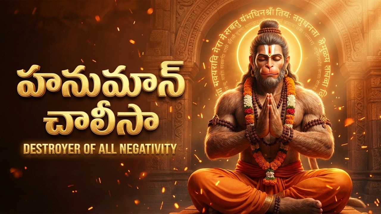 హనుమాన్ చాలీసా తెలుగు | Powerful Hanuman Chalisa With Telugu Lyrics | Lord Sri Hanuman Bhakti Songs