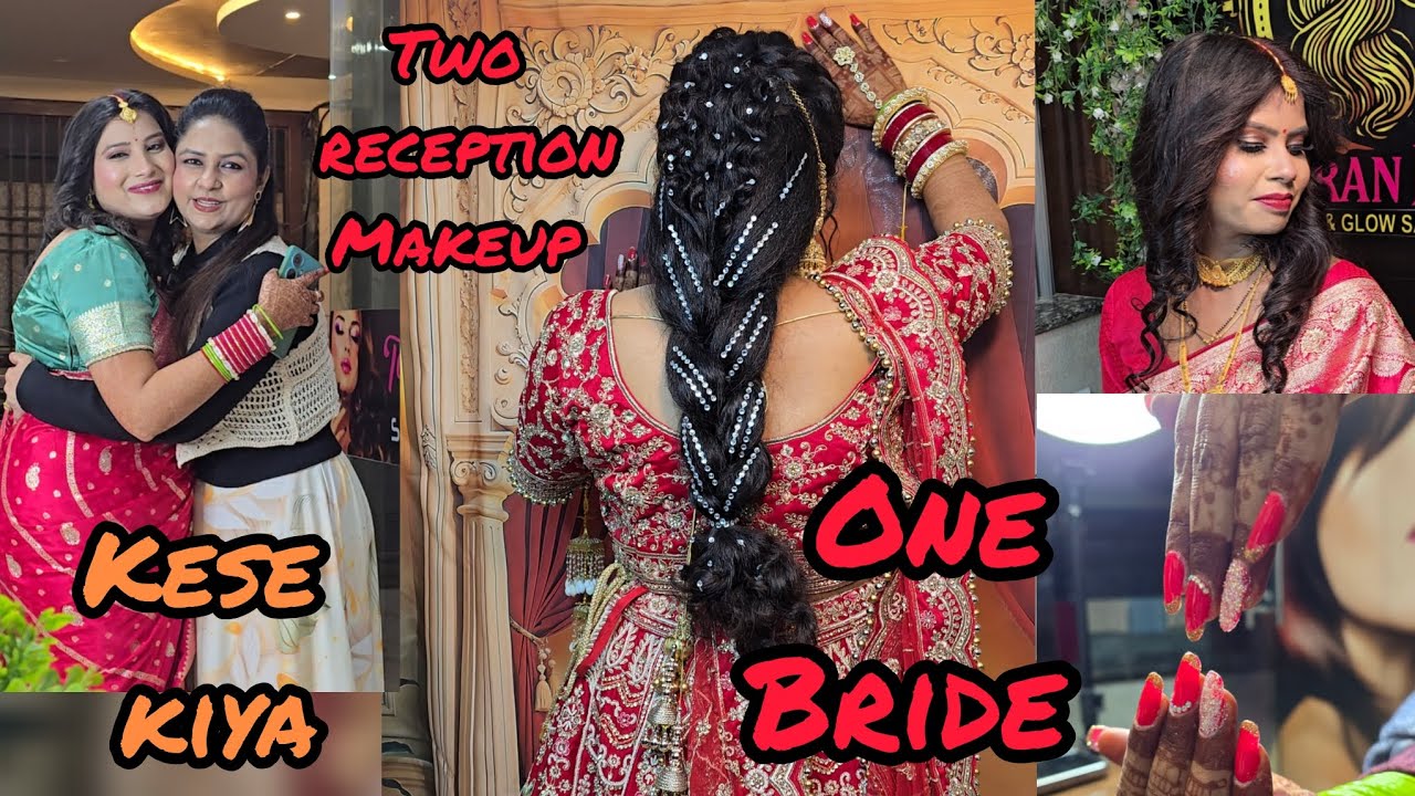 Makeup wale din kese kiya bride nail extension || Two reception || one bride || 