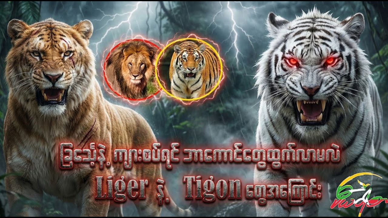 ခြင်္သေ့နဲ့ ကျားစပ်ရင် ဘာကောင်တွေ ထွက်လာမလဲ၊ Liger နဲ့ Tigon တွေအကြောင်း