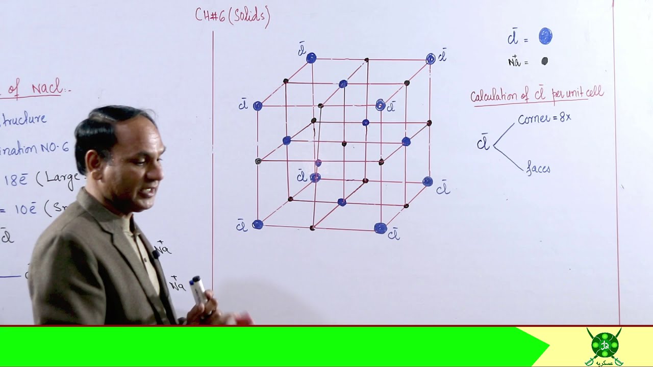 Ch#6 | Lec#4 | Structure of NaCl | Unit cell of NaCl and Calculation #SodiumChloride #chemistry 11